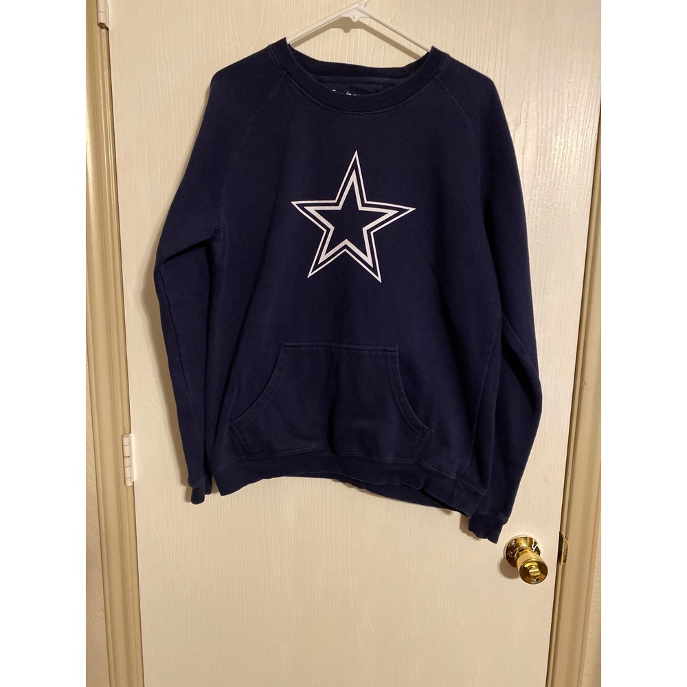Cowboys Her Style Dallas Cowboys Navy Blue Star Graphic Sweatshirt 2XL 0429